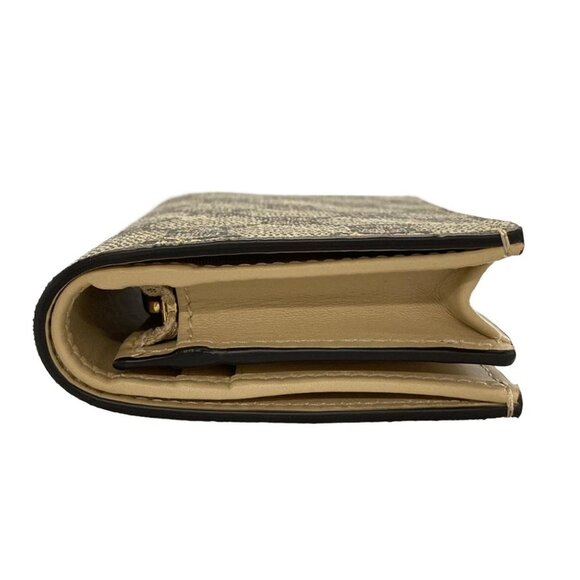 Auth GUCCI GG Supreme 774332 Beige Dark Brown Gold PVC Leather - Bifold Wallet - Picture 9 of 11